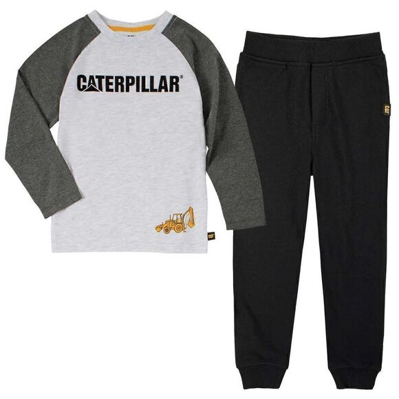 NEW! Caterpillar Kids' 2-piece Set Long sleeve Top and Terry Fleece Jogger - Picture 3 of 7